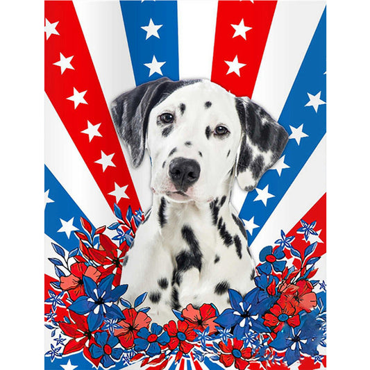 Independence Day Style Puppy - Full Round Drill Diamond Painting 30*40CM