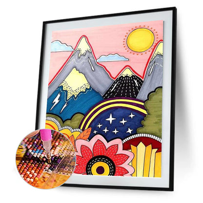 Painted Landscape - Full Round Drill Diamond Painting 30*40CM
