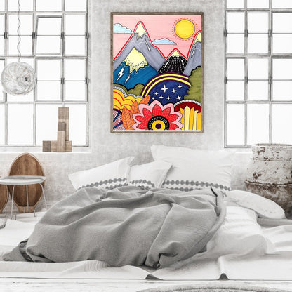 Painted Landscape - Full Round Drill Diamond Painting 30*40CM