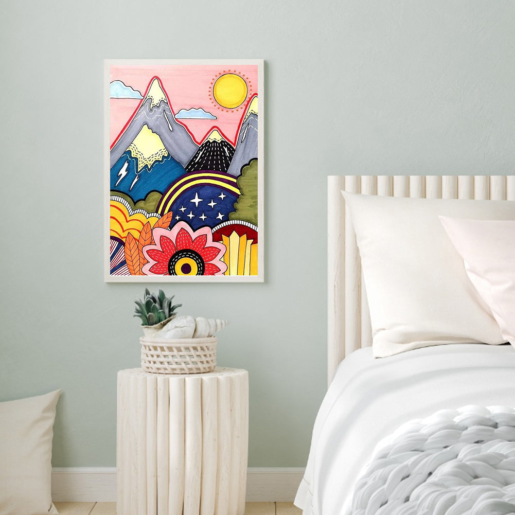 Painted Landscape - Full Round Drill Diamond Painting 30*40CM