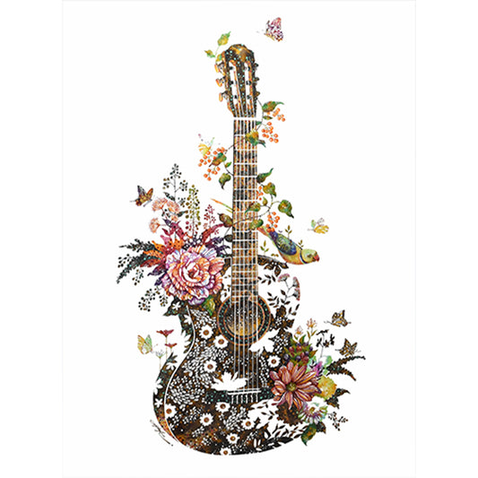 Flower Guitar - Full Round Drill Diamond Painting 30*40CM