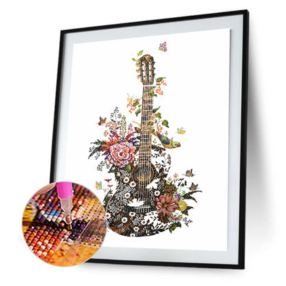 Flower Guitar - Full Round Drill Diamond Painting 30*40CM