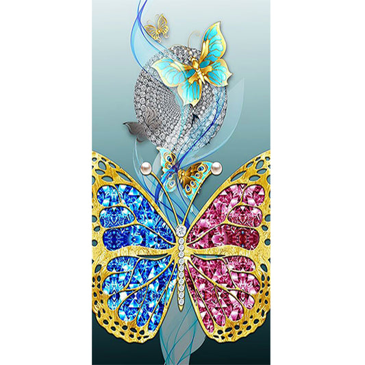 Pink And Blue Setting - Full Round Drill Diamond Painting 40*70CM