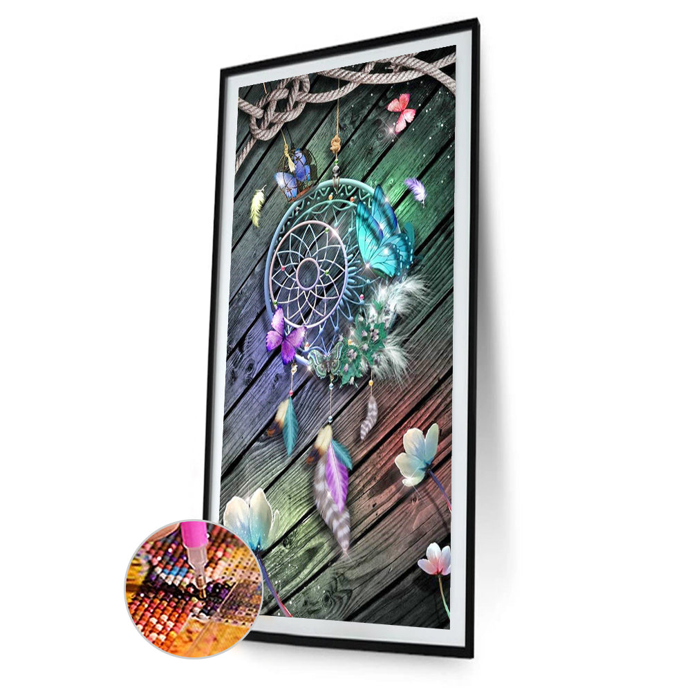 Butterfly Dream Catcher - Full Round Drill Diamond Painting 40*70CM