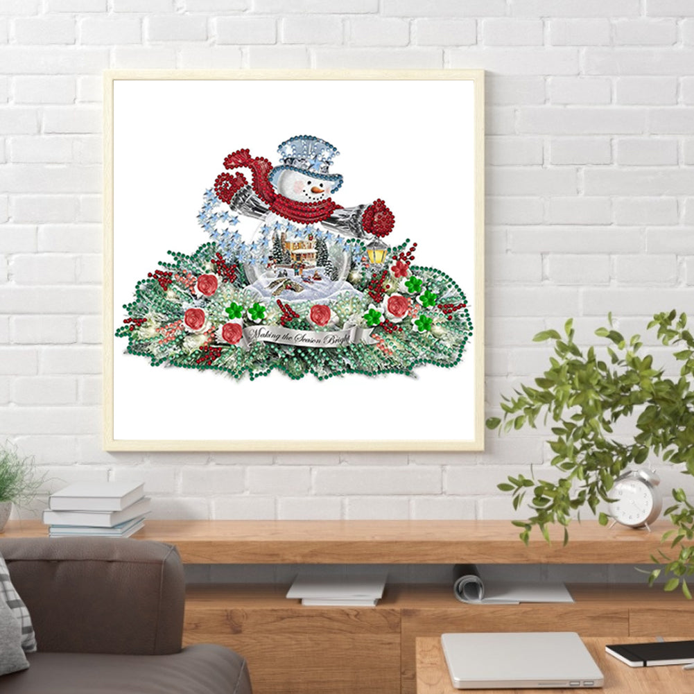 Christmas Snowman Decoration - Special Shaped Drill Diamond Painting 30*30CM