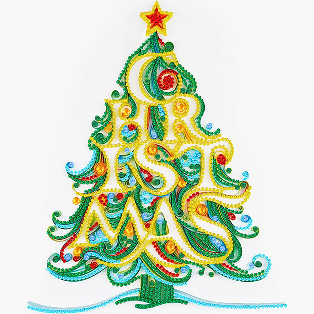 Yanzhi Paper Painting Christmas Tree - Special Shaped Drill Diamond Painting 30*30CM