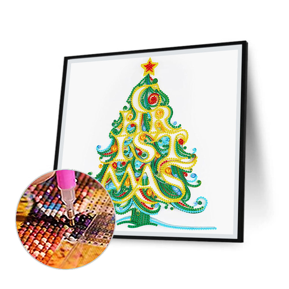 Yanzhi Paper Painting Christmas Tree - Special Shaped Drill Diamond Painting 30*30CM