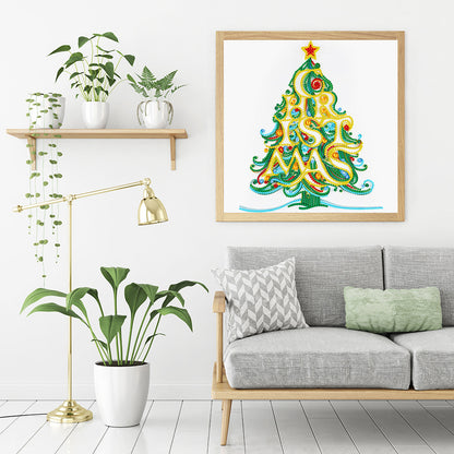 Yanzhi Paper Painting Christmas Tree - Special Shaped Drill Diamond Painting 30*30CM