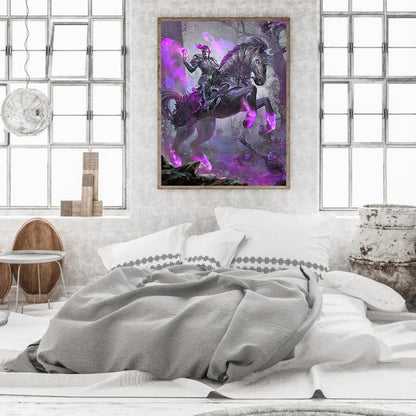 Purple Flame Warhorse - Full Round Drill Diamond Painting 40*50CM