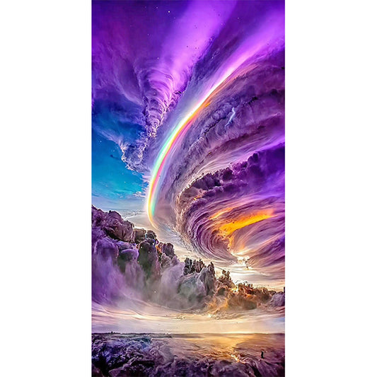 Beautiful Purple Sea Of Clouds - Full Round Drill Diamond Painting 40*70CM