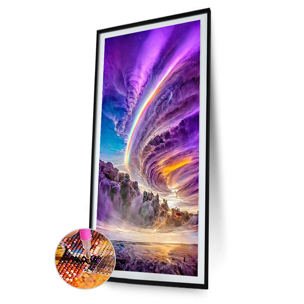 Beautiful Purple Sea Of Clouds - Full Round Drill Diamond Painting 40*70CM