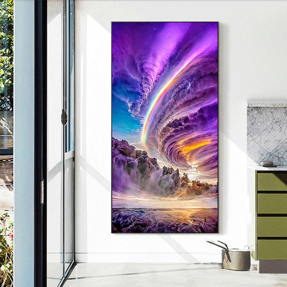 Beautiful Purple Sea Of Clouds - Full Round Drill Diamond Painting 40*70CM