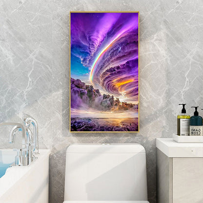 Beautiful Purple Sea Of Clouds - Full Round Drill Diamond Painting 40*70CM