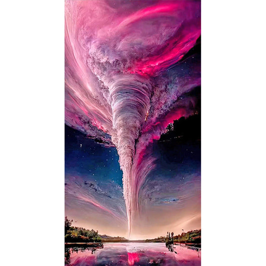 Pink Cloud Tornado - Full Round Drill Diamond Painting 40*70CM