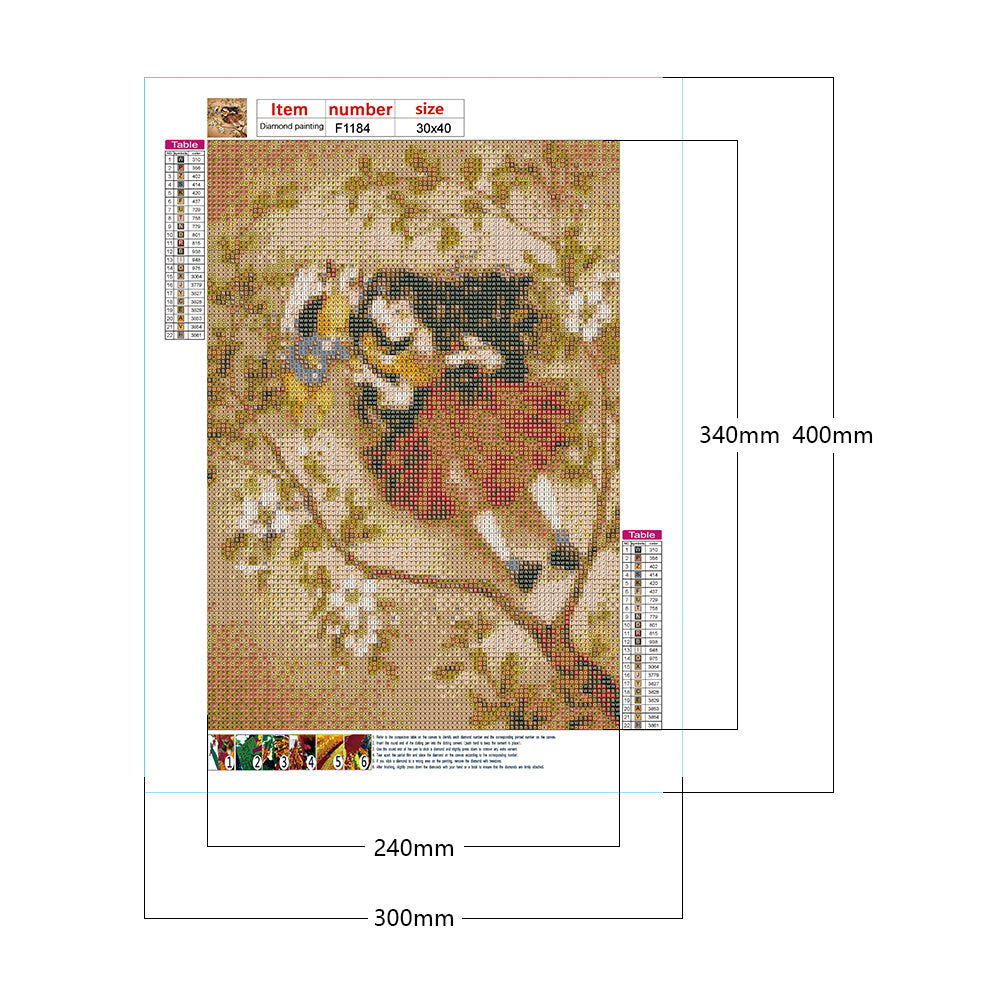 Curly-Haired Girl Lying On The Lawn - Full Square Drill Diamond Painting 30*40CM