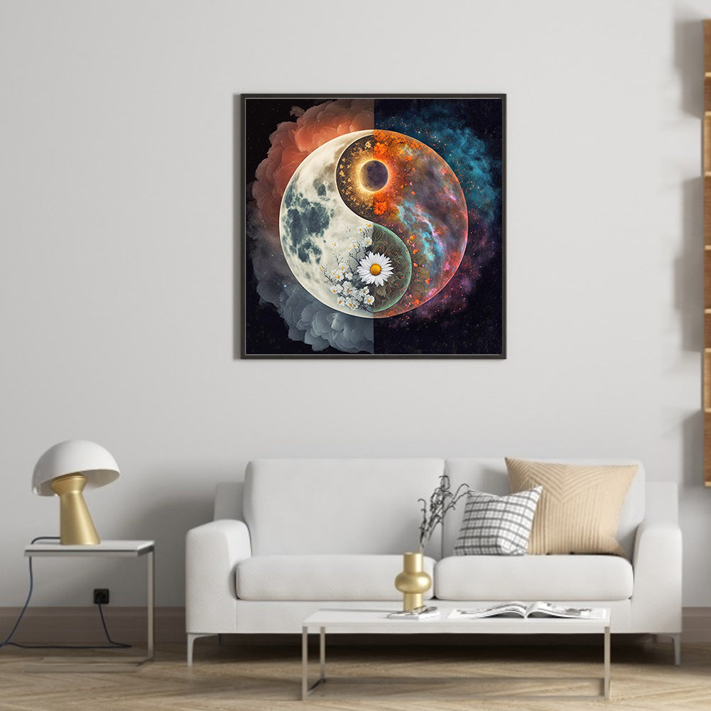 Tai Chi Flower Sketch - Full Round Drill Diamond Painting 30*30CM