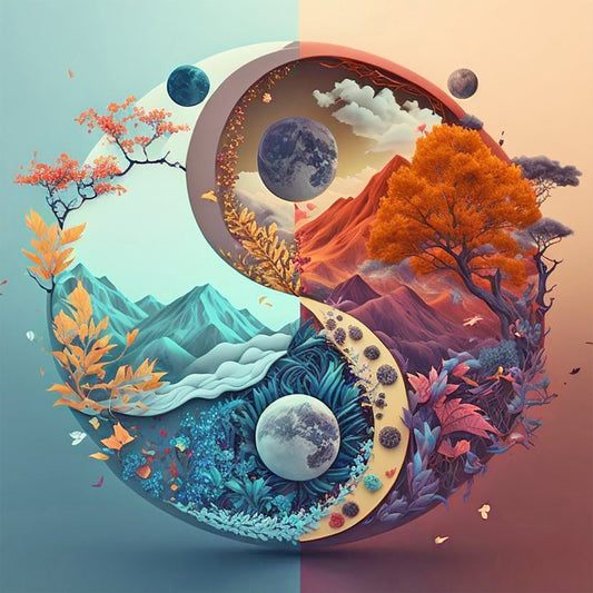 Tai Chi Landscape - Full Round Drill Diamond Painting 30*30CM
