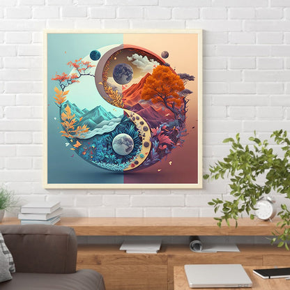 Tai Chi Landscape - Full Round Drill Diamond Painting 30*30CM