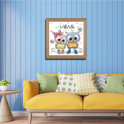 Owl Couple - Full Square Drill Diamond Painting 30*30CM