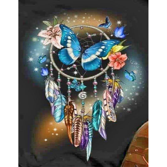 Butterfly Dream Catcher - Full Square Drill Diamond Painting 30*40CM