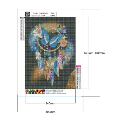 Butterfly Dream Catcher - Full Square Drill Diamond Painting 30*40CM