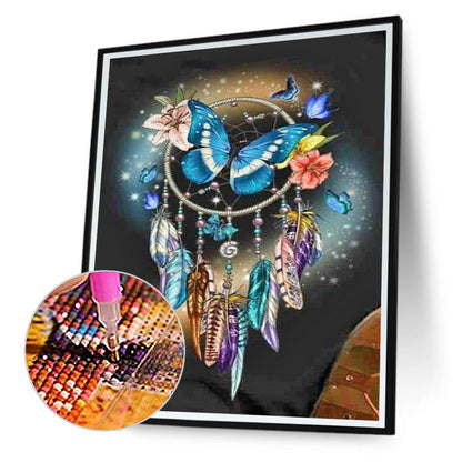 Butterfly Dream Catcher - Full Square Drill Diamond Painting 30*40CM