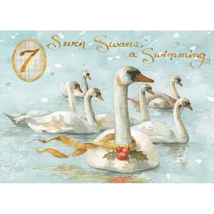 Winter Lake Swan - Full Round Drill Diamond Painting 40*30CM