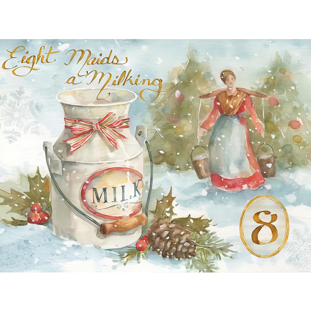 Winter Lakeside Milk - Full Round Drill Diamond Painting 40*30CM