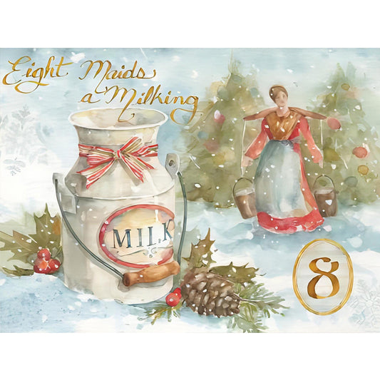 Winter Lakeside Milk - Full Round Drill Diamond Painting 40*30CM