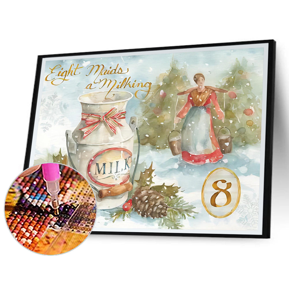 Winter Lakeside Milk - Full Round Drill Diamond Painting 40*30CM