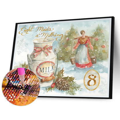 Winter Lakeside Milk - Full Round Drill Diamond Painting 40*30CM