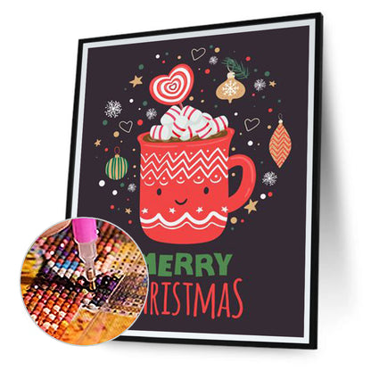 A Mug Of Hot Christmas Drink - Full Round Drill Diamond Painting 30*40CM