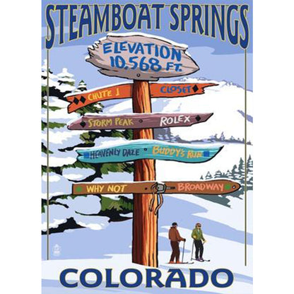 Ski Pointing Sign - Full Round Drill Diamond Painting 30*40CM