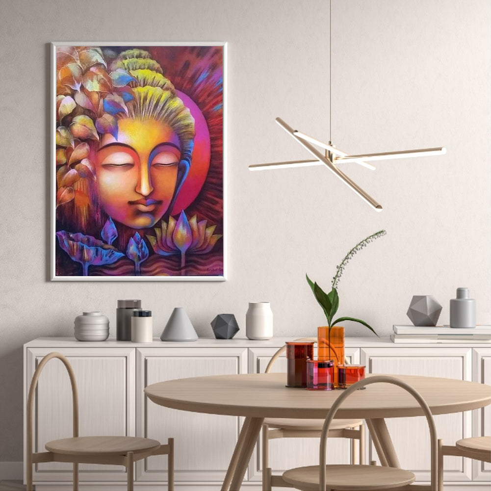 Lotus Smiling Buddha - Full Round Drill Diamond Painting 30*40CM