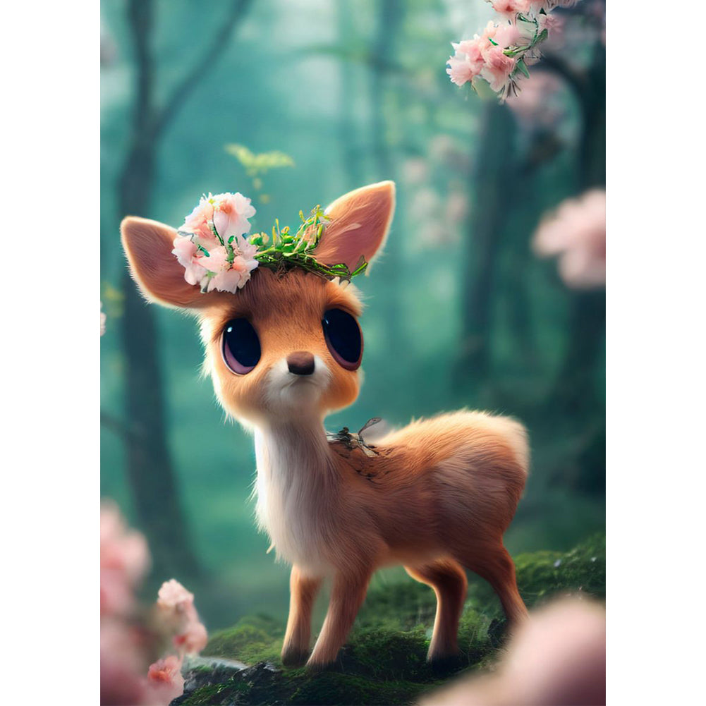 Deer - Full Round Drill Diamond Painting 30*40CM