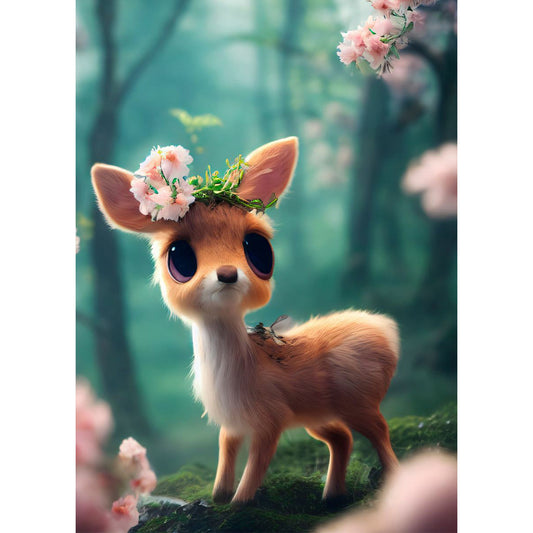 Deer - Full Round Drill Diamond Painting 30*40CM