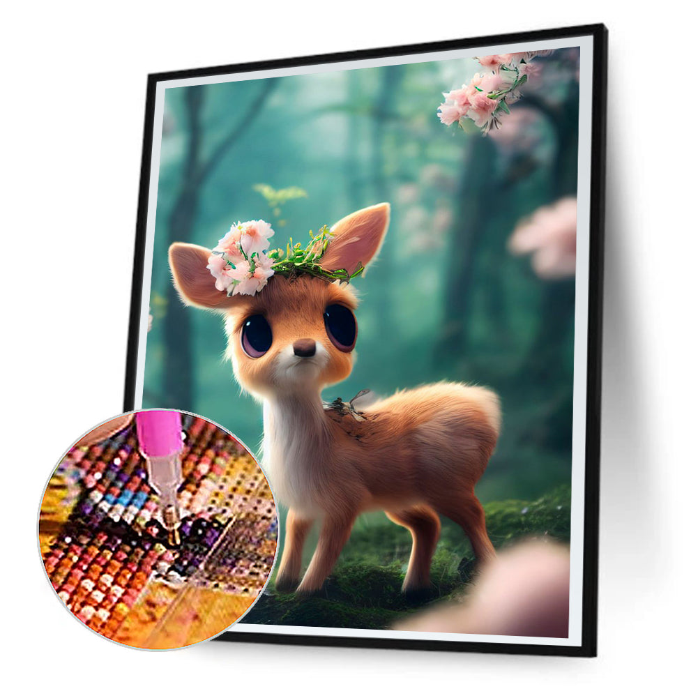 Deer - Full Round Drill Diamond Painting 30*40CM