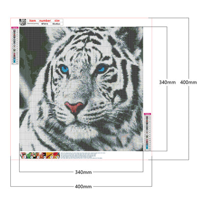 White Tiger - Full Square Drill Diamond Painting 40*40CM