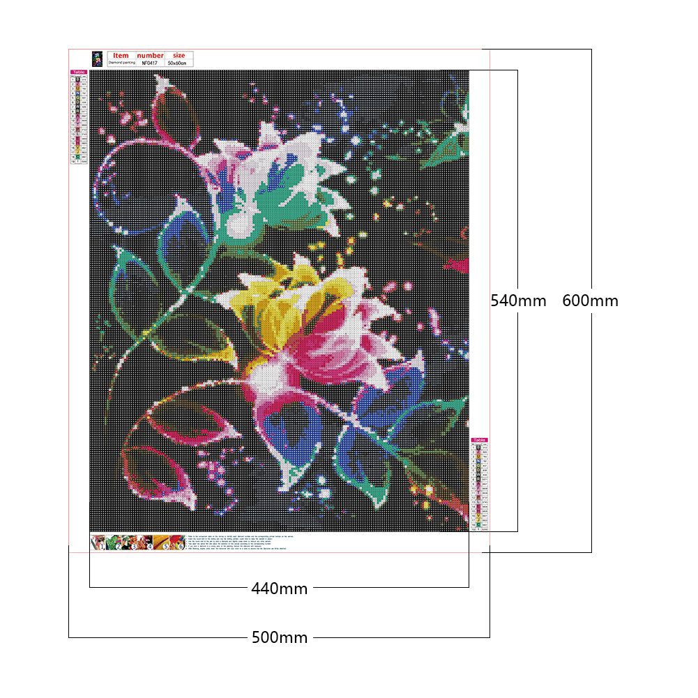 Colorful Flower - Full Square Drill Diamond Painting 50*60CM