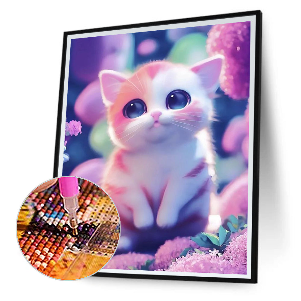 Cute Cat - Full Round Drill Diamond Painting 30*40CM