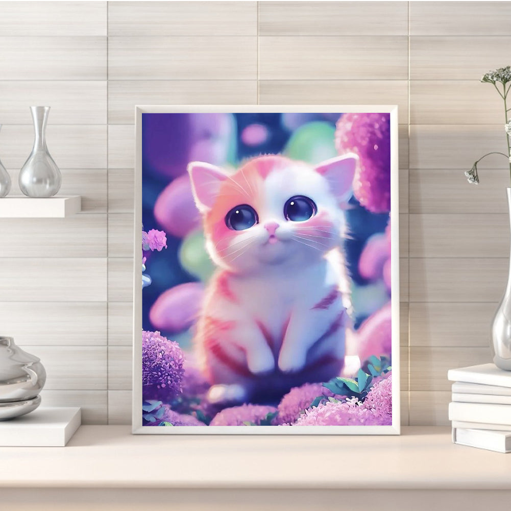 Cute Cat - Full Round Drill Diamond Painting 30*40CM