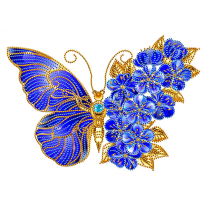 Flower Butterfly - Special Shaped Drill Diamond Painting 40*30CM