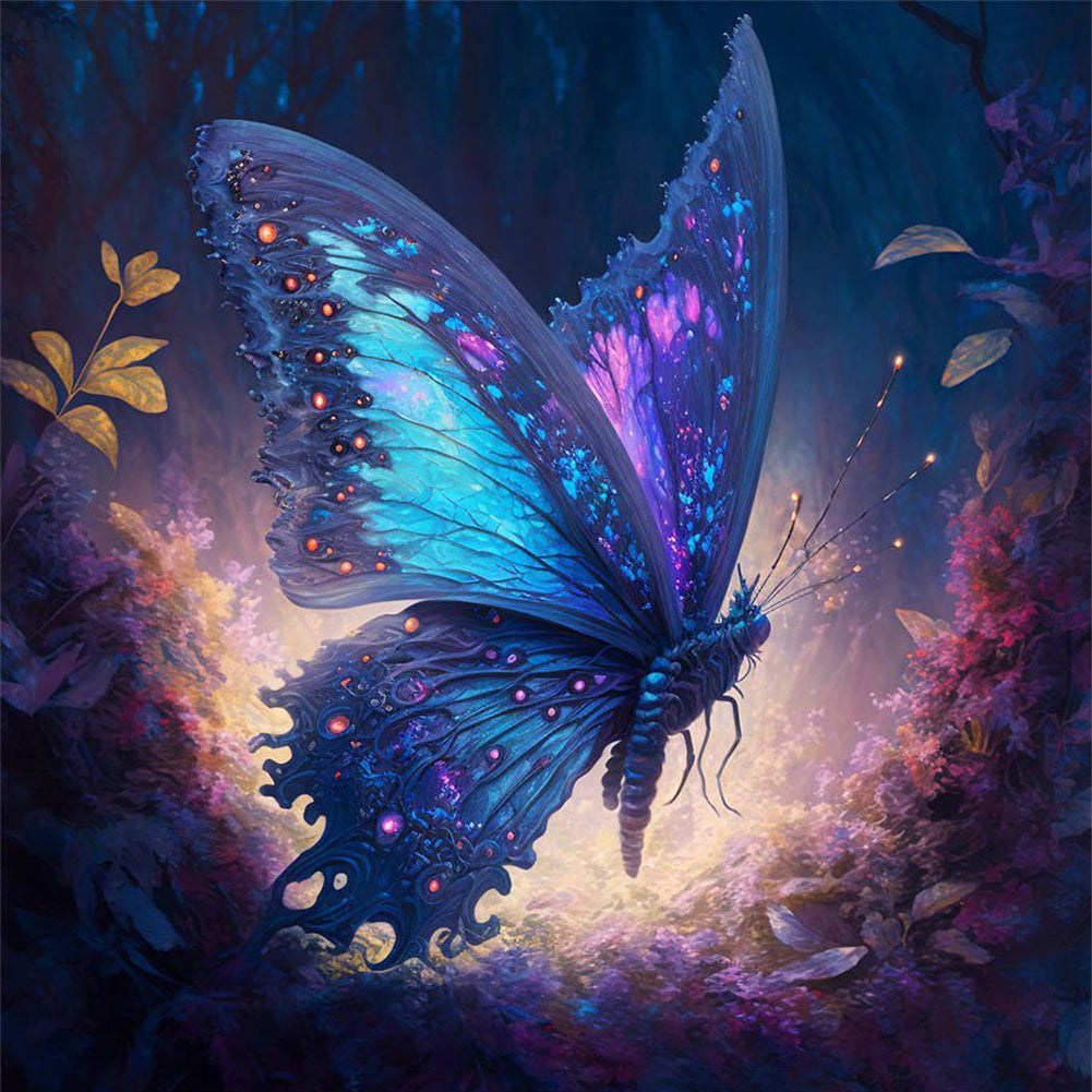 Night Butterfly - Full Round Drill Diamond Painting 30*30CM