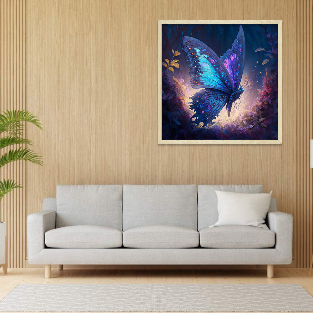 Night Butterfly - Full Round Drill Diamond Painting 30*30CM