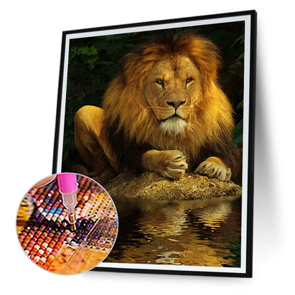 North African Lion - Full Round Drill Diamond Painting 40*50CM