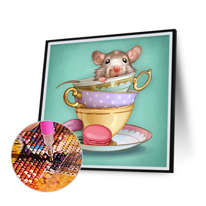 Teacup Mouse - Full Round Drill Diamond Painting 30*30CM