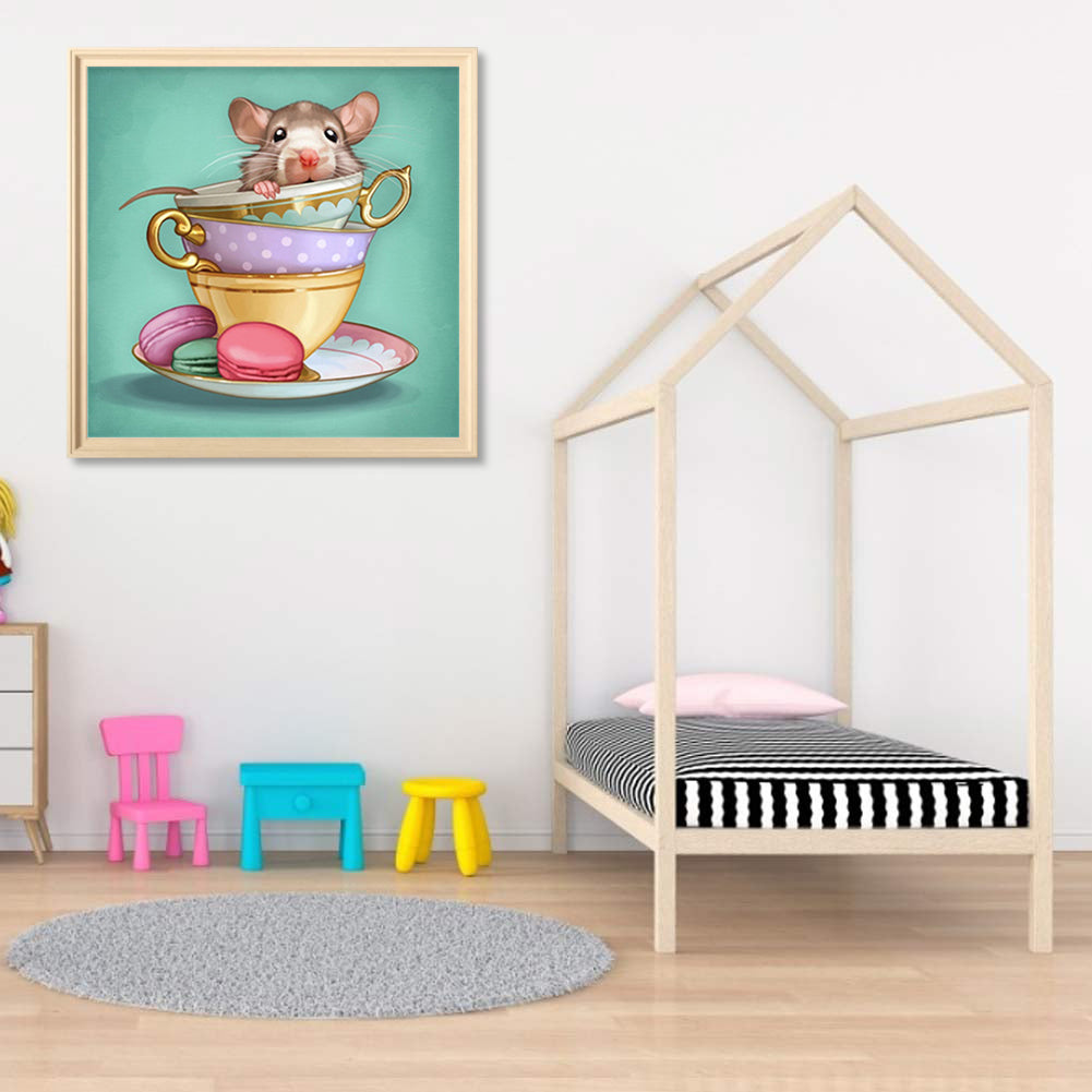 Teacup Mouse - Full Round Drill Diamond Painting 30*30CM