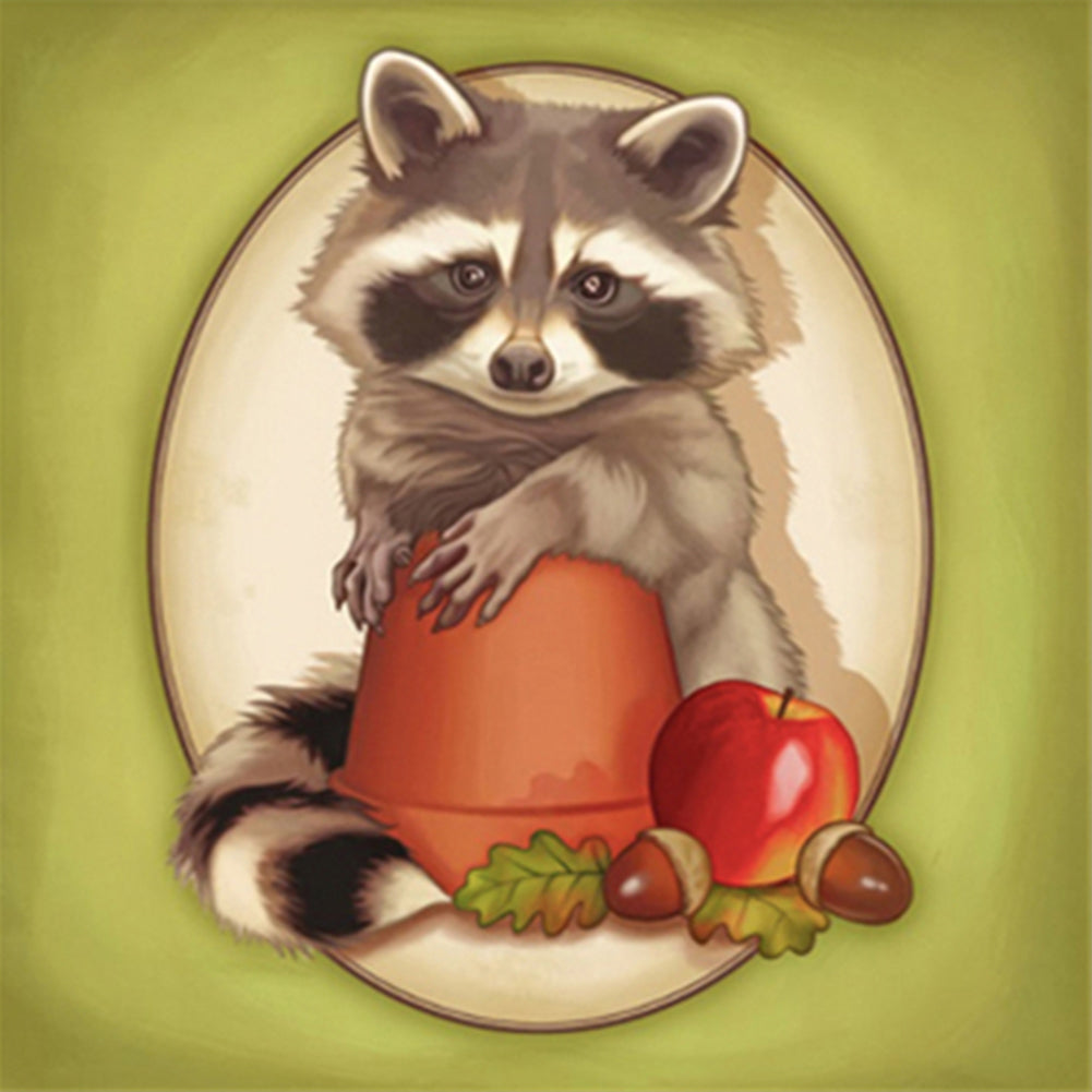 Squirrel Eating Apple - Full Round Drill Diamond Painting 30*30CM