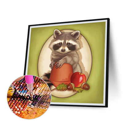 Squirrel Eating Apple - Full Round Drill Diamond Painting 30*30CM