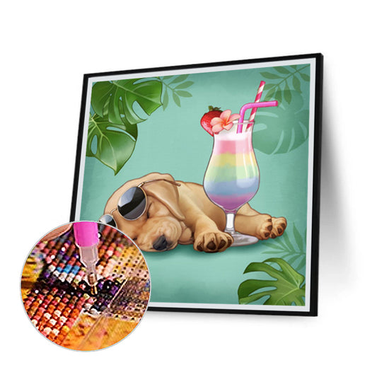 Sleeping Dog - Full Round Drill Diamond Painting 30*30CM